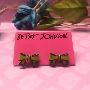 Betsey Johnson Yellow Bow Earrings